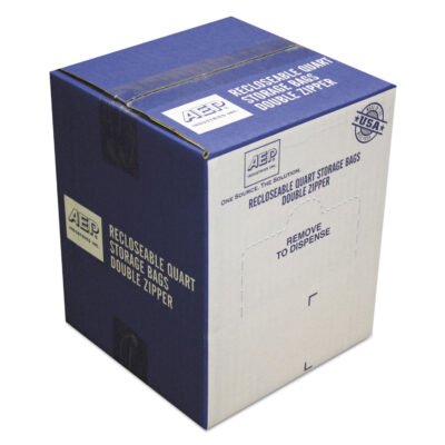 Resealable Clear Plastic Storage Bags, 1 qt, 1.75 mil, 7″ x 8″, Clear, 500/Box