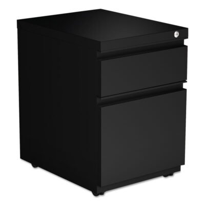 File Pedestal with Full-Length Pull, Left or Right, 2-Drawers: Box/File, Legal/Letter, Black, 14.96″ x 19.29″ x 21.65″