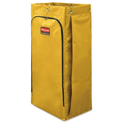 Vinyl Cleaning Cart Bag, 34 gal, 17.5″ x 33″, Yellow