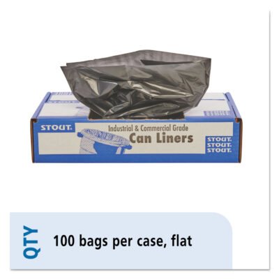 Total Recycled Content Plastic Trash Bags, 30 gal, 1.3 mil, 30″ x 39″, Brown/Black, 100/Carton