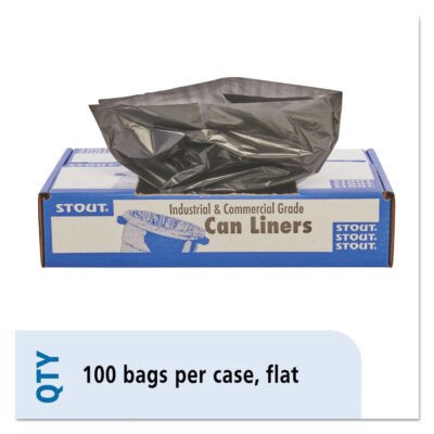 Total Recycled Content Plastic Trash Bags, 33 gal, 1.3 mil, 33″ x 40″, Brown/Black, 100/Carton