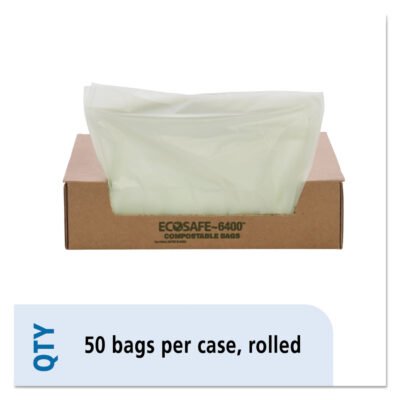 EcoSafe-6400 Bags, 32 gal, 0.85 mil, 33″ x 48″, Green, 50/Box