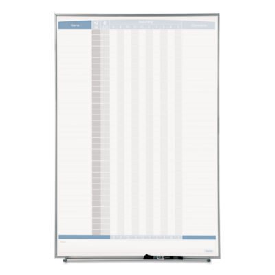 Matrix Employee In/Out Board, Up to 36 Employees, 34 x 23, White Surface, Silver Aluminum Frame
