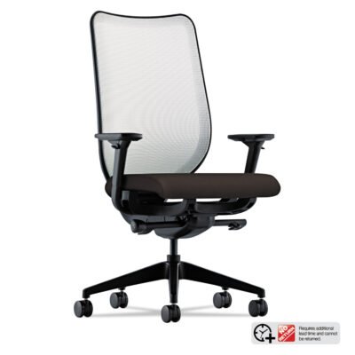 Nucleus Series Work Chair, ilira-Stretch M4 Back, Supports 300 lb, 17″ to 21.5″ Seat, Espresso Seat, Fog Back, Black Base