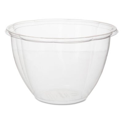 Salad Bowls, 48 oz, 6.69″ Diameter x 4.38″h, Clear, Plastic, 300/Carton