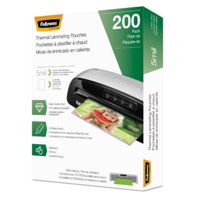 Laminating Pouches, 5 mil, 9″ x 11.5″, Gloss Clear, 200/Pack