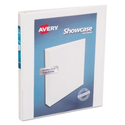 Showcase Economy View Binder with Round Rings, 3 Rings, 0.5″ Capacity, 11 x 8.5, White
