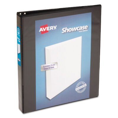 Showcase Economy View Binder with Round Rings, 3 Rings, 1″ Capacity, 11 x 8.5, Black