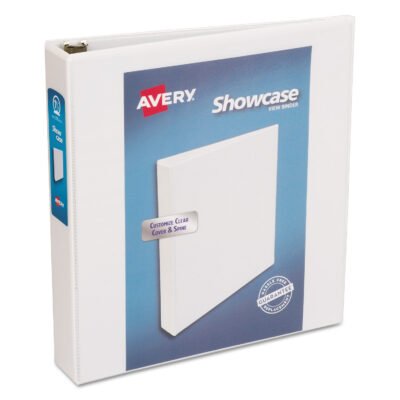 Showcase Economy View Binder with Round Rings, 3 Rings, 1.5″ Capacity, 11 x 8.5, White