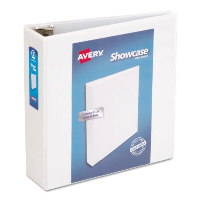Showcase Economy View Binder with Round Rings, 3 Rings, 3″ Capacity, 11 x 8.5, White