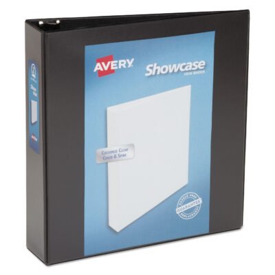 Showcase Economy View Binder with Round Rings, 3 Rings, 2″ Capacity, 11 x 8.5, Black