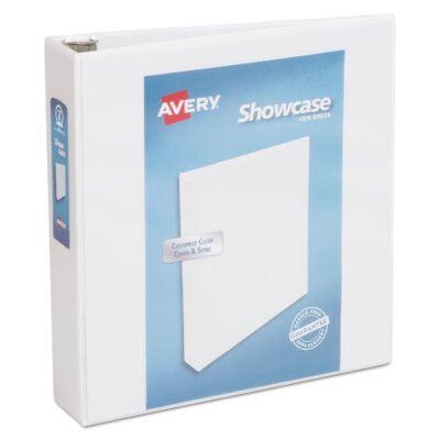 Showcase Economy View Binder with Round Rings, 3 Rings, 2″ Capacity, 11 x 8.5, White
