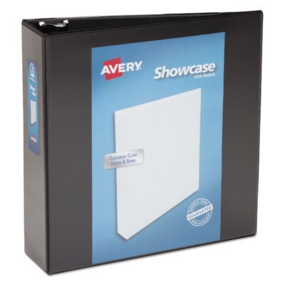 Showcase Economy View Binder with Round Rings, 3 Rings, 3″ Capacity, 11 x 8.5, Black