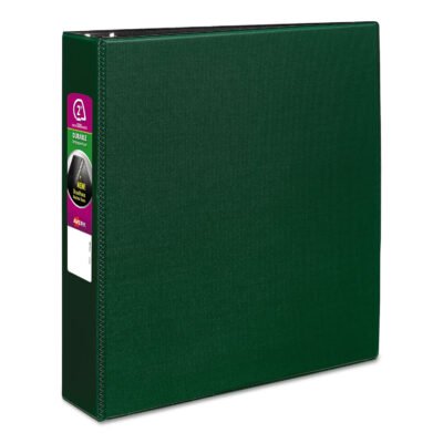 Durable Non-View Binder with DuraHinge and Slant Rings, 3 Rings, 2″ Capacity, 11 x 8.5, Green