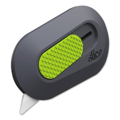 Mini Cutters, Double Sided, Replaceable, 1.29″ Stainless Steel Blade, 2.5″ Nylon Handle, Gray/Green