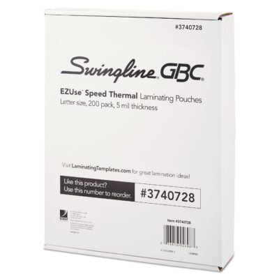 EZUse Thermal Laminating Pouches, 5 mil, 9″ x 11.5″, Gloss Clear, 200/Pack