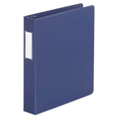 Deluxe Non-View D-Ring Binder with Label Holder, 3 Rings, 1.5″ Capacity, 11 x 8.5, Royal Blue