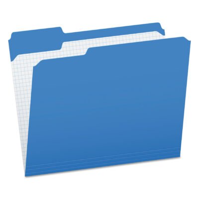 Double-Ply Reinforced Top Tab Colored File Folders, 1/3-Cut Tabs: Assorted, Letter Size, 0.75″ Expansion, Blue, 100/Box