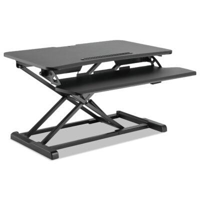 AdaptivErgo Two-Tier Sit-Stand Lifting Workstation, 31.5″ x 26.13″ x 4.33″ to 19.88″, Black