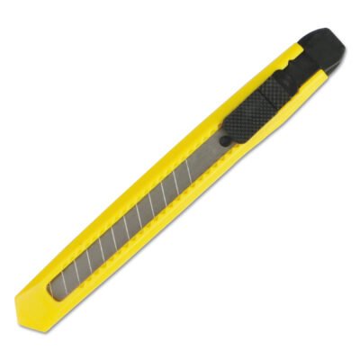 Snap Blade Knife, Retractable, Snap-Off, 0.39″ Blade, 5″ Plastic Handle, Yellow