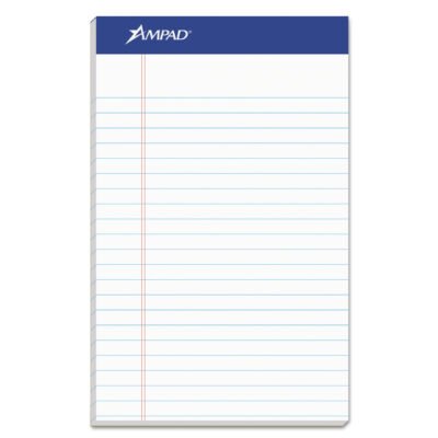 Recycled Writing Pads, Narrow Rule, Politex Green Kelsu Headband, 50 White 5 x 8 Sheets, Dozen