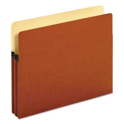 Standard Expanding File Pockets, 1.75″ Expansion, Letter Size, Red Fiber, 25/Box