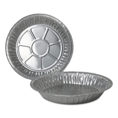 Aluminum Pie Pans, Deep, 32.7 oz, 9″ Diameter x 1.31″, Silver, 500/Carton