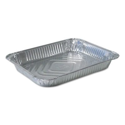 Aluminum Steam Table Pans, Half-Size Shallow—79.5 oz., 1.69″ Deep, 10.38 x 12.75, 100/Carton