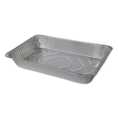 Aluminum Steam Table Pans, Full-Size Deep—346 oz., 3.38″ Deep, 12.81 x 20.75, 50/Carton