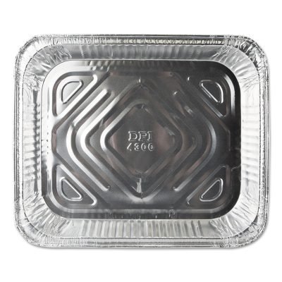 Aluminum Steam Table Pans, Half-Size Shallow—79.5 oz., 1.69″ Deep, 10.38 x 12.75, 100/Carton