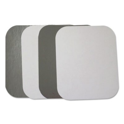 Flat Board Lids, For 1 lb Oblong Pans, Silver, Paper, 1,000 /Carton