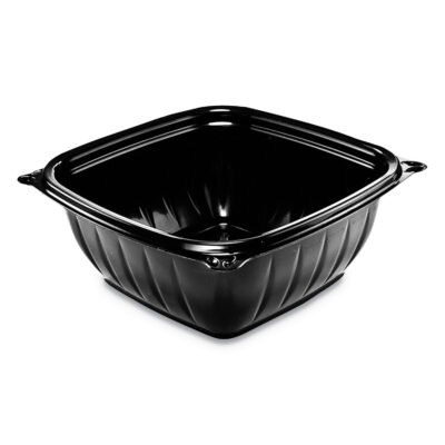 PresentaBowls Pro Black Square Bowls, 12 oz, 5 x 5 x 2, Black, Plastic, 63/Bag, 8 Bags/Carton