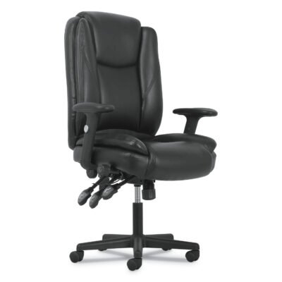 High-Back Executive Chair, Supports Up to 225 lb, 17″ to 20″ Seat Height, Black