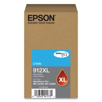 T912XL220 (912XL) DURABrite Pro High-Yield Ink, 4600 Page-Yield, Cyan