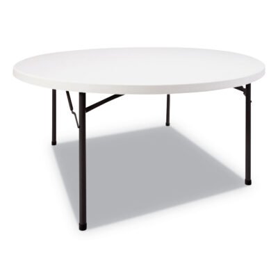 Round Plastic Folding Table, 60″ Diameter x 29.25h, White