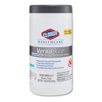 VersaSure Cleaner Disinfectant Wipes, 1-Ply, 6.75 x 8, Fragranced, White, 150 Towels/Canister