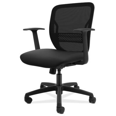 Gateway Mid-Back Task Chair, Supports Up to 250 lb, 17″ to 22″ Seat Height, Black