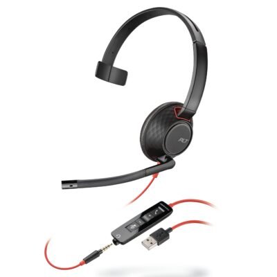 Blackwire 5210 Monaural Over The Head USB Headset, Black