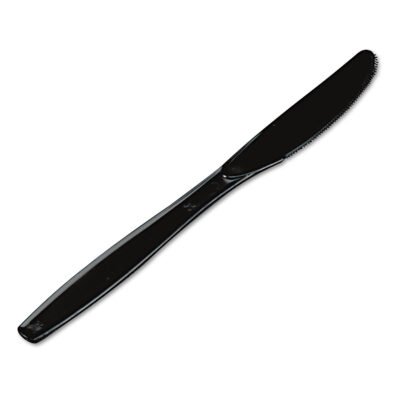 Plastic Cutlery, Heavyweight Knives, Black, 1,000/Carton