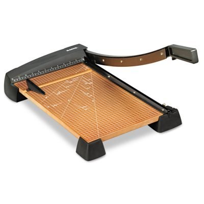 Heavy-Duty Wood Base Guillotine Trimmer, 15 Sheets, 18″ Cut Length, 12 x 18