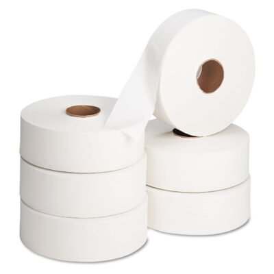 Jumbo Roll Bath Tissue, Septic Safe, 2-Ply, White, 3.5″ x 2,000 ft, 6 Rolls/Carton