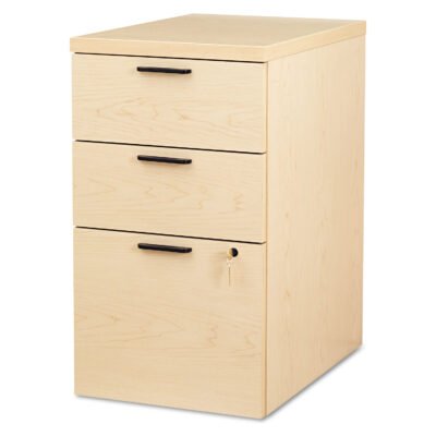 10500 Series Mobile Pedestal File, Left or Right, 3-Drawers: Box/Box/File, Legal/Letter, Natural Maple, 15.75″ x 22.75″ x 28″