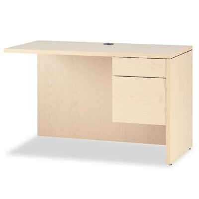 10500 Series L Workstation Return, 3/4 Height Right Ped, 48w x 24d x 29.5h, Natural Maple