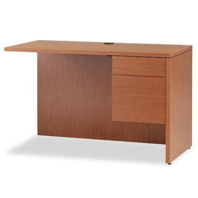 10500 Series L Workstation Return, 3/4 Height Right Ped, 48w x 24d x 29.5h, Bourbon Cherry