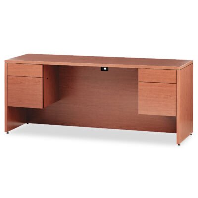 10500 Series Kneespace Credenza w/3/4-Height Pedestals, 72w x 24d x 29.5h, Bourbon Cherry