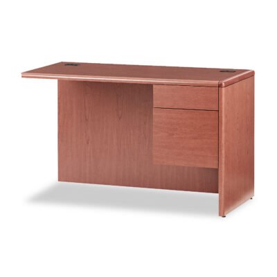 10700 “L” Workstation Return, Right 3/4 Height Pedestal, 48w x 24d x 29.5h, Bourbon Cherry