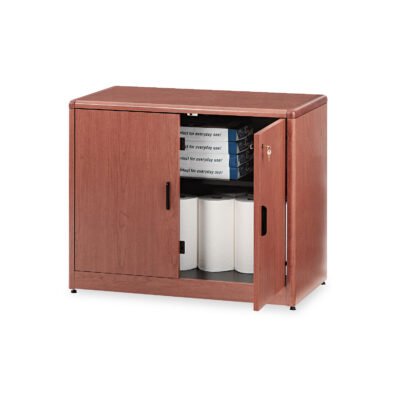 10700 Series Locking Storage Cabinet, 36w x 20d x 29.5h, Bourbon Cherry