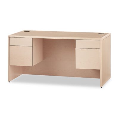 10700 Series Double Pedestal Desk with Three-Quarter Height Pedestals, 60″ x 30″ x 29.5″, Natural Maple
