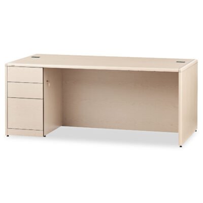 10700 Series Single Pedestal Desk with Full-Height Pedestal on Left, 72″ x 36″ x 29.5″, Natural Maple