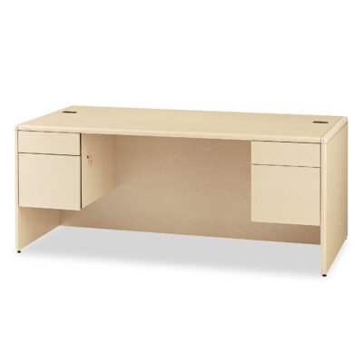 10700 Series Double Pedestal Desk with Three-Quarter Height Pedestals, 72″ x 36″ x 29.5″, Natural Maple